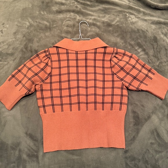 SHEIN Polo checkered Short Sleeve Top - Picture 2 of 3